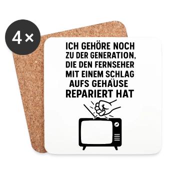 Generation Television TV Repair - Coasters (set of 4) - white - Front