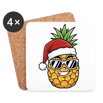 Christmas Pineapple Art - Coasters (set of 4) - white - Front