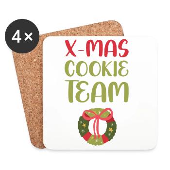 X-Mas Cookies Team - Coasters (set of 4) - white - Front