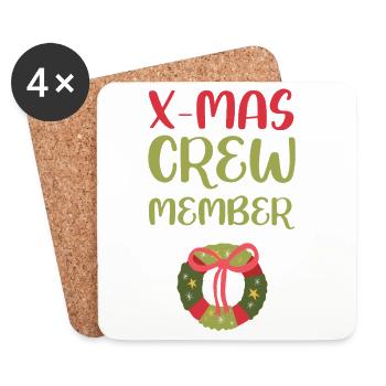 X-Mas Crew Mitglied - Untersetzer (4er-Set) - Weiß - Vorne