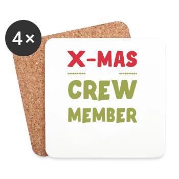 X-Mas Crew Mitglied - Untersetzer (4er-Set) - Weiß - Vorne