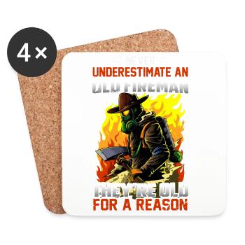 Feuerwehr - Untersetzer (4er-Set) - Weiß - Vorne