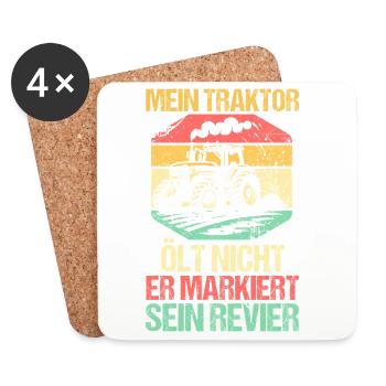 Landwirt Bauernhof Farmer Bauer Traktor - Untersetzer (4er-Set) - Weiß - Vorne