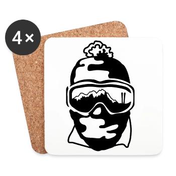 Skibrille - Untersetzer (4er-Set) - Weiß - Vorne