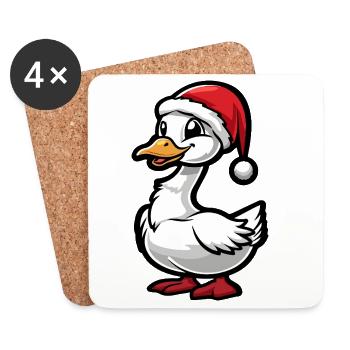 Noël de l’oie - Dessous de verre (lot de 4) - blanc - Devant