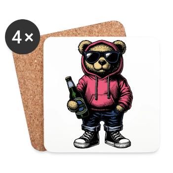 Cool Bear - Untersetzer (4er-Set) - Weiß - Vorne