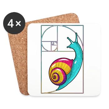 Fibonacci Spiral Snail - Untersetzer (4er-Set) - Weiß - Vorne