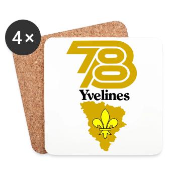 78 Yvelines  - Dessous de verre (lot de 4) - blanc - Devant