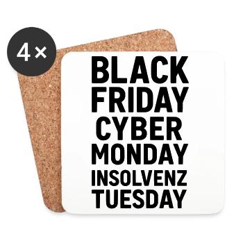 Black Friday Drôle de dicton Faillite - Dessous de verre (lot de 4) - blanc - Devant
