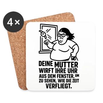 uhr aus dem fenster - Untersetzer (4er-Set) - Weiß - Vorne