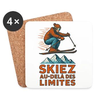 Skifahren Sie über die Grenzen hinaus! - Untersetzer (4er-Set) - Weiß - Vorne