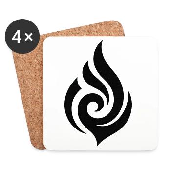 Schwarze Flamme - Untersetzer (4er-Set) - Weiß - Vorne
