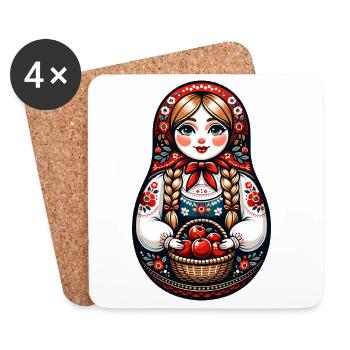  Matroschka auf russisch Matryoshka Doll Russian - Untersetzer (4er-Set) - Weiß - Vorne