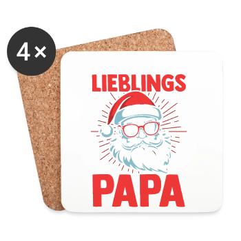Noël du Père Noël Papa Noël - Dessous de verre (lot de 4) - blanc - Devant