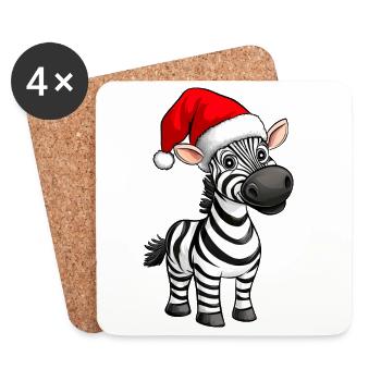 Zebras Christmas - Coasters (set of 4) - white - Front