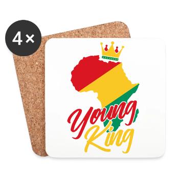 Young King – Schwarze Geschichte Melanin Pride - Untersetzer (4er-Set) - Weiß - Vorne