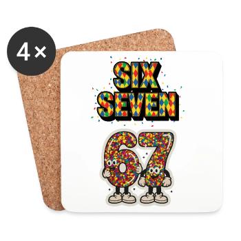 67 Six Seven Meme Italian Karneval - Untersetzer (4er-Set) - Weiß - Vorne