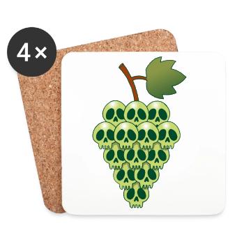Crânes de raisins - Dessous de verre (lot de 4) - blanc - Devant