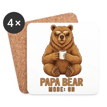 Papa Ours - Dessous de verre (lot de 4) - blanc - Devant