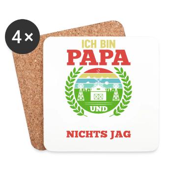 Ich Bin Papa Und Landwirt Nichts Jagt Mir Angst Ei - Untersetzer (4er-Set) - Weiß - Vorne