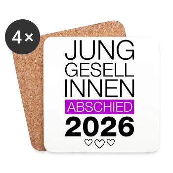 Junggesellenabschied 2026 Jga - Untersetzer (4er-Set) - Weiß - Vorne