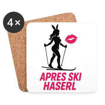 Après Ski Haserl Ski Holiday Winter Holiday - Coasters (set of 4) - white - Front