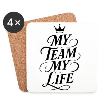 My Team My Life - Coasters (set of 4) - white - Front