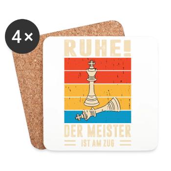 Chess Player Gifts Chess Accessories Chessboard - Coasters (set of 4) - white - Front