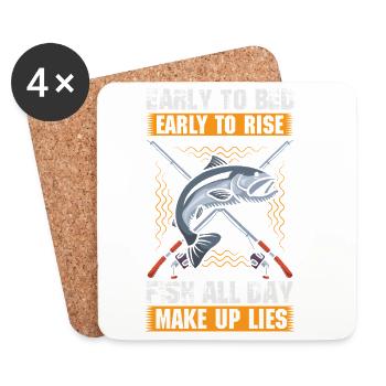 Anglers Fishermen Fishing Sport Fishermen - Coasters (set of 4) - white - Front