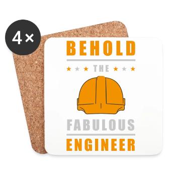 Fabelhafter Ingenieur Helm - Untersetzer (4er-Set) - Weiß - Vorne