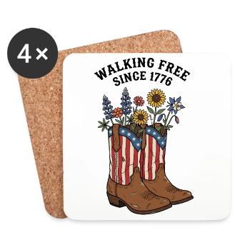 Walking Free Since 1776 Stiefel - Untersetzer (4er-Set) - Weiß - Vorne