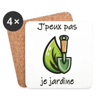 I can't I garden – Gardener humor - Coasters (set of 4) - white - Front