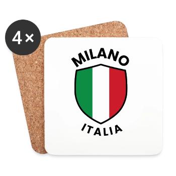 Mailand-Italien-Schild - Untersetzer (4er-Set) - Weiß - Vorne