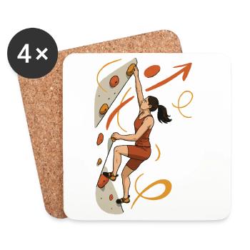 Femmes chemises de boulder – Femme graphique de motivation - Dessous de verre (lot de 4) - blanc - Devant