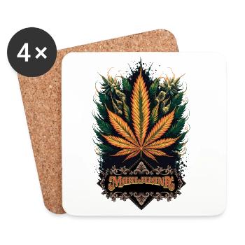 Marijuana - Untersetzer (4er-Set) - Weiß - Vorne