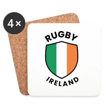 Rugby Ireland Shield design - Coasters (set of 4) - white - Front