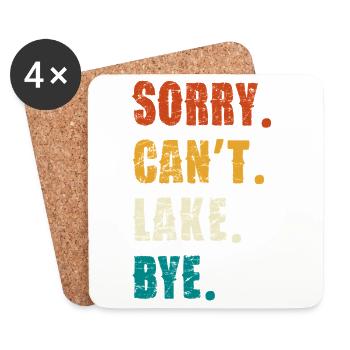 Sorry Can't Lake Bye — Distressed Retro - Coasters (set of 4) - white - Front
