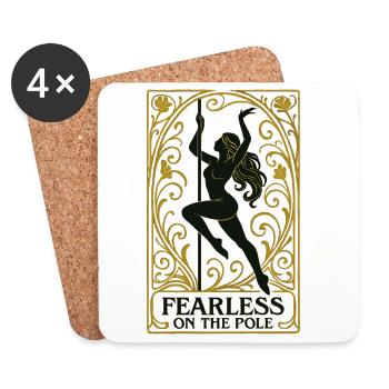 Abstrakte Pole Dance Frau im edlen Jugendstil - Untersetzer (4er-Set) - Weiß - Vorne