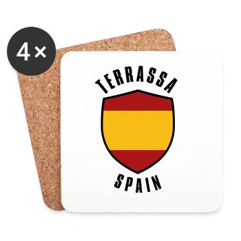 Emblème du Termassa Spain Shield en couleur drapeau - Dessous de verre (lot de 4) - blanc - Devant
