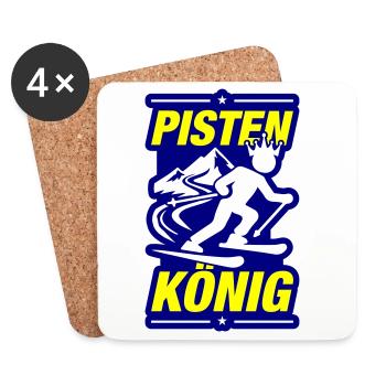 Pistes de ski de König - Dessous de verre (lot de 4) - blanc - Devant