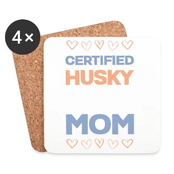Zertifizierte Husky-Mama - Untersetzer (4er-Set) - Weiß - Vorne