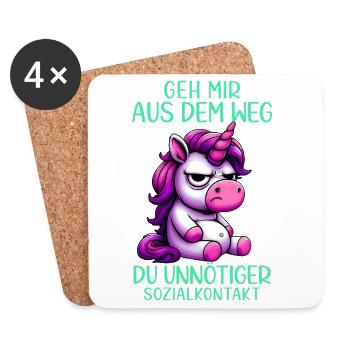 Get out of my way, you unnecessary social contact - Coasters (set of 4) - white - Front