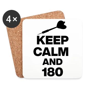 KEEP CALM AND 180, DART LOVE! ONEHUNDRETEIGHTY - Coasters (set of 4) - white - Front