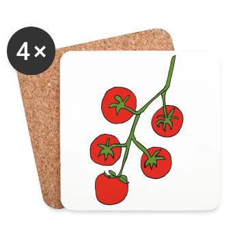 Tomato Vine Color Palette Illustration - Coasters (set of 4) - white - Front