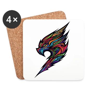 Fiery Phoenix Wing - Coasters (set of 4) - white - Front