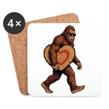 Sasquatch au cœur de bois - Dessous de verre (lot de 4) - blanc - Devant