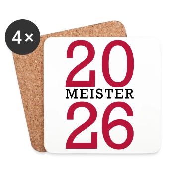 Meister 2026 Meisterschaft - Untersetzer (4er-Set) - Weiß - Vorne