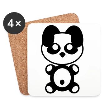 Plush: Pandy - Coasters (set of 4) - white - Front