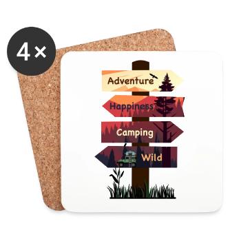Path to Happiness - Coasters (set of 4) - white - Front