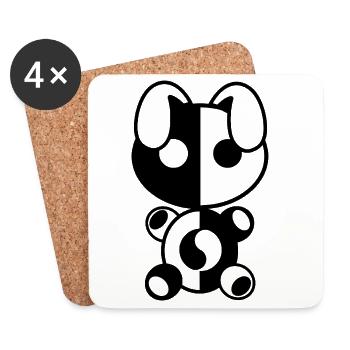Plush: Yiny - Coasters (set of 4) - white - Front